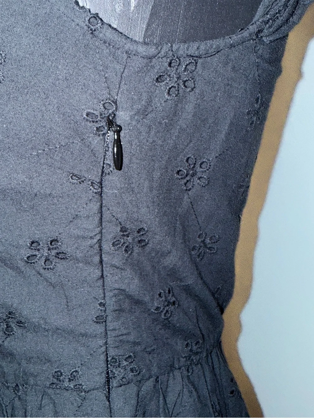 J. Crew Black Eyelet Tiered Midi Dress with Ruffle Sleeves Size 0